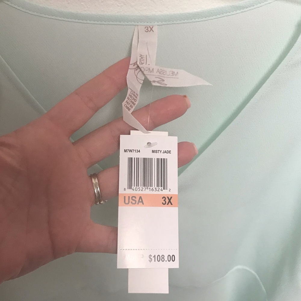 NEW Melissa McCarthy Seven7 Mint Blouse 3x - Picture 3 of 6